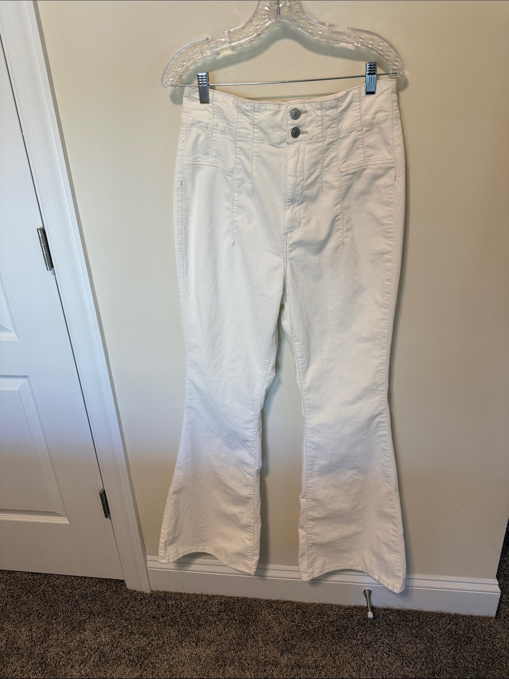 We The Free Women’s Wide Leg High-Rise Corduroy Off-White Pants / Size 32